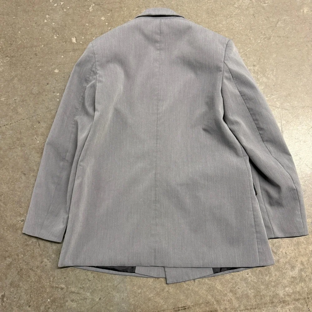 Zara Man Gray Double Breasted Blazer Jacket Peak Lapel Size XS